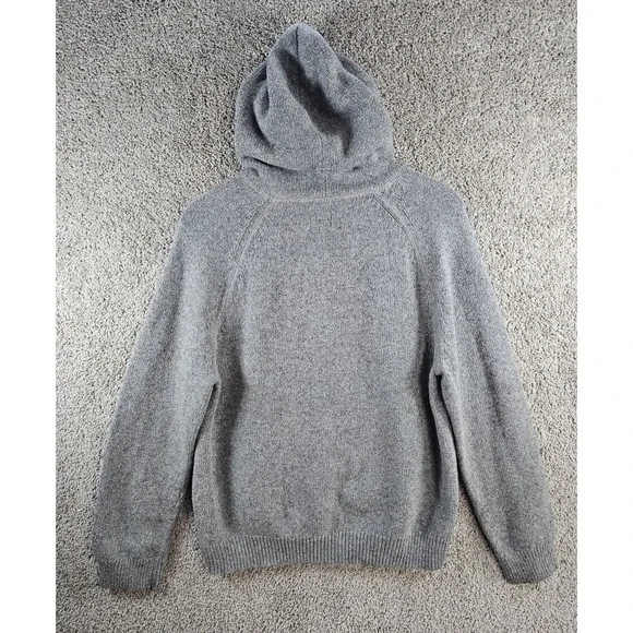 GAP Hoodie Gray Alpaca Blend Knit Long Sleeve Drawstring 2008 Holiday Mens XL - Picture 2 of 16
